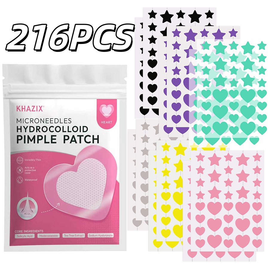 Skincare Salicylic Acid - 216PCS 6-color Star-shaped Acne Patch -
